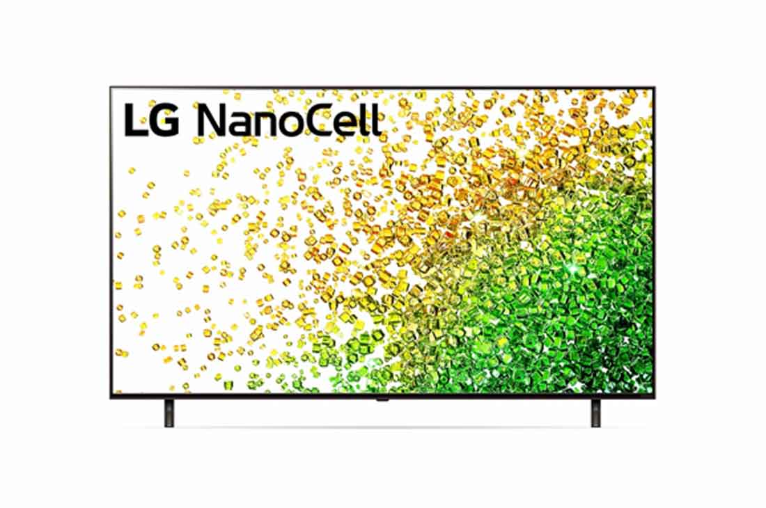 LG 75 coli? NanoCell 4K teler koos protsessor α7 ja helisüsteem Dolby Atmos, LG ?NanoCell“ TV vaizdas i? priekio, 75NANO853PA