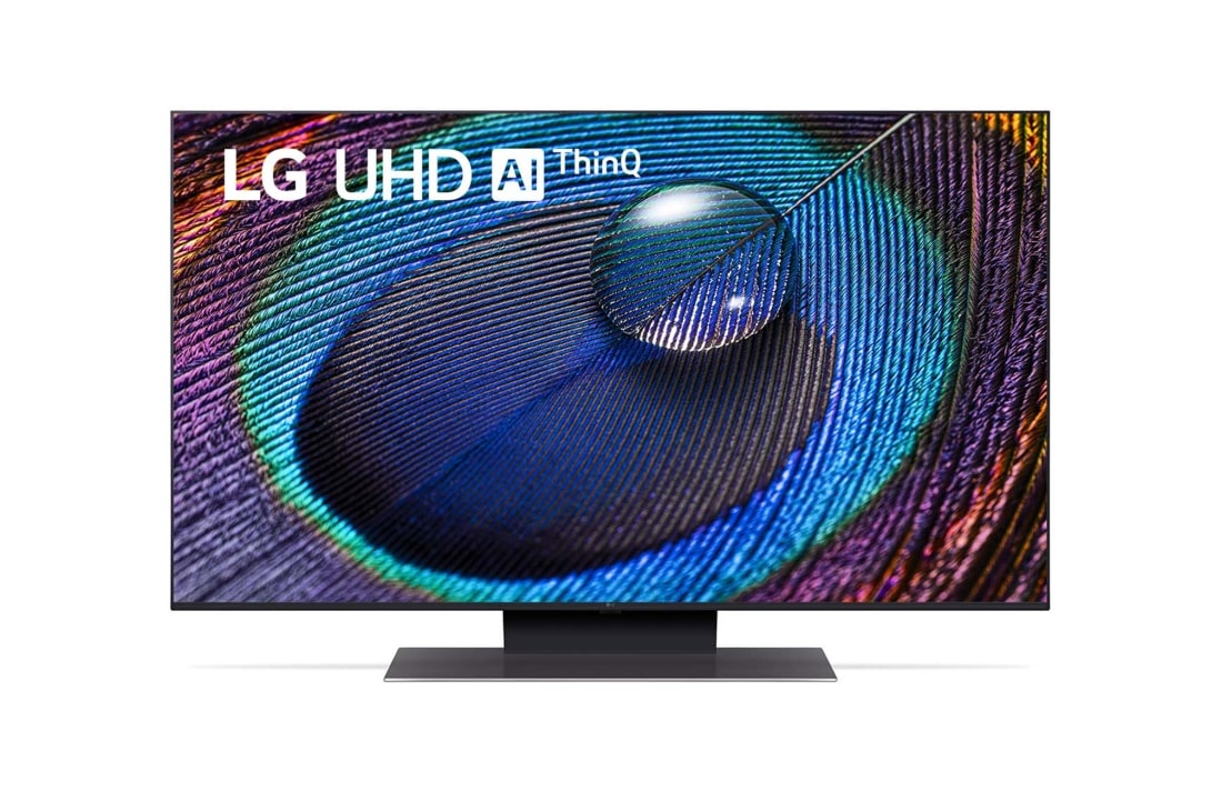 LG UHD UR91 43 coli? 4K i?manusis televizorius, 2023 m., LG UHD TV vaizdas i? priekio, 43UR91003LA
