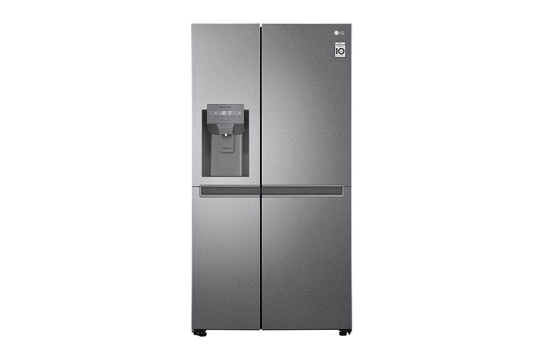 LG Side by side ledusskapis | 634L | augstums 1.79m | platums 91.3cm | Pelēks |F klase| WiFi | DoorCooling | Total No Frost | GSLV31MCXM, Front view, GSLV31MCXM