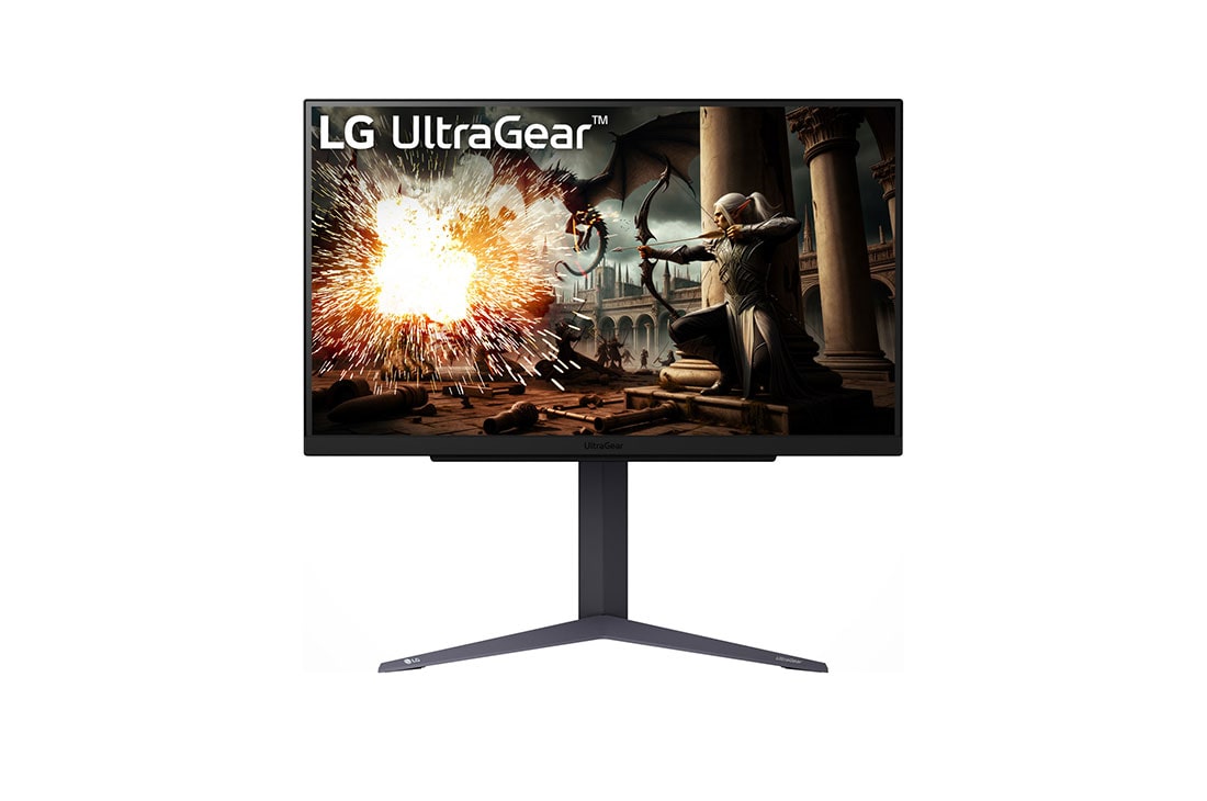 LG 32” UltraGear? QHD IPS 180Hz spē?u monitors | 1 ms (GtG), DisplayHDR? 400, skats no priek?puses, 32GS75Q-B