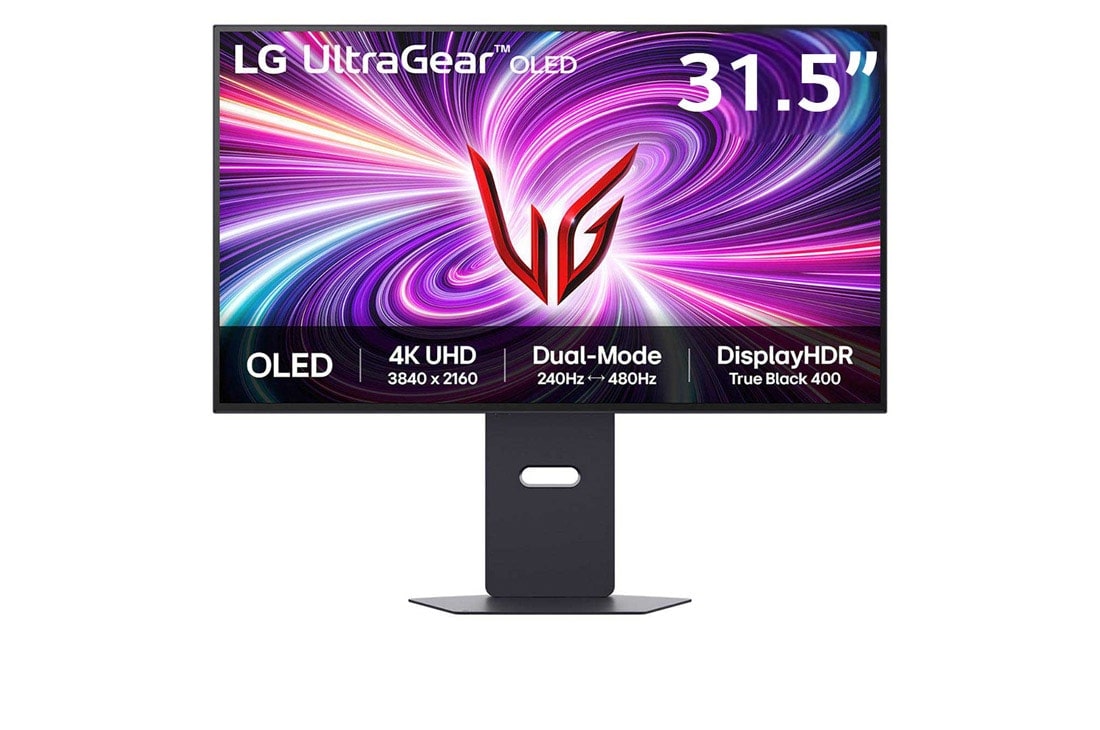 LG 32'' UltraGear? Dual-Mode OLED gaming monitor | 4K UHD, skats no priek?puses, 32GS95UV-B