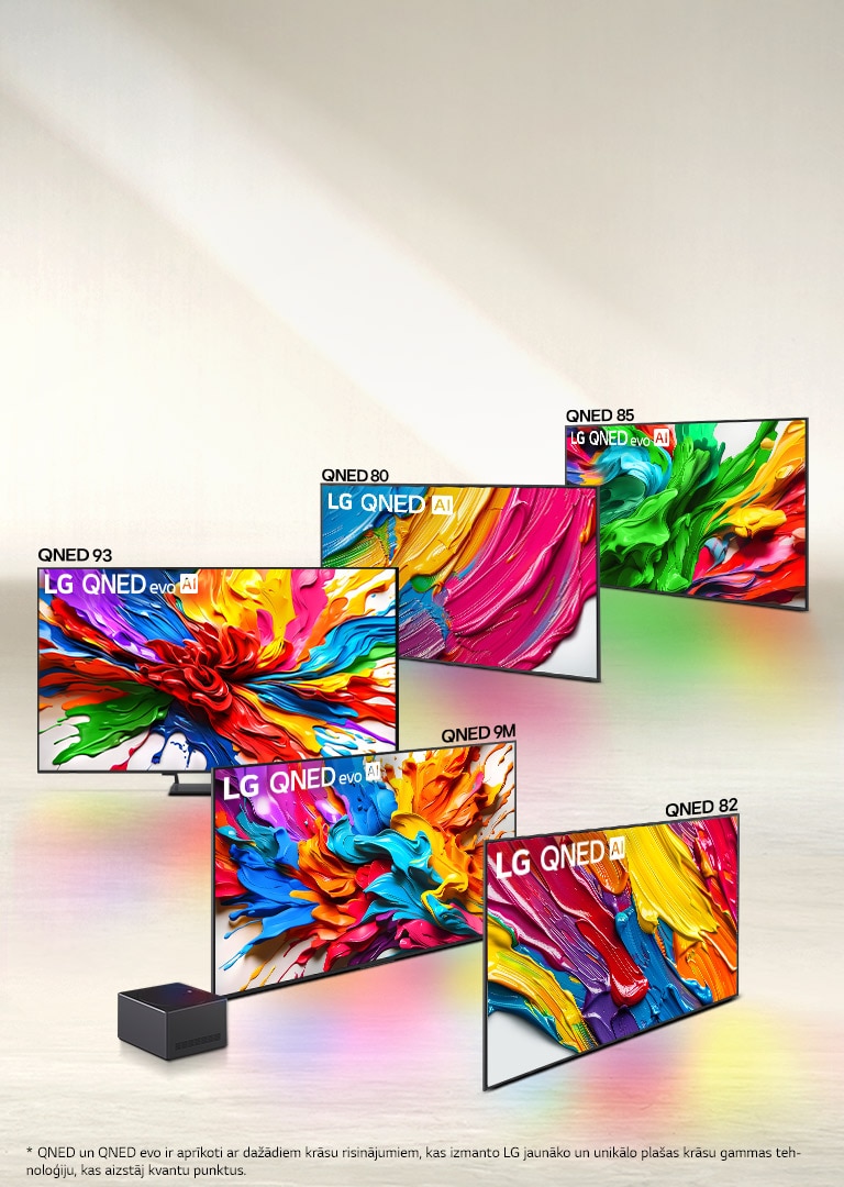 ?etru LG QNED evo AI TV klāsts, QNED80, QNED85, QNED93, QNED82 TV.
