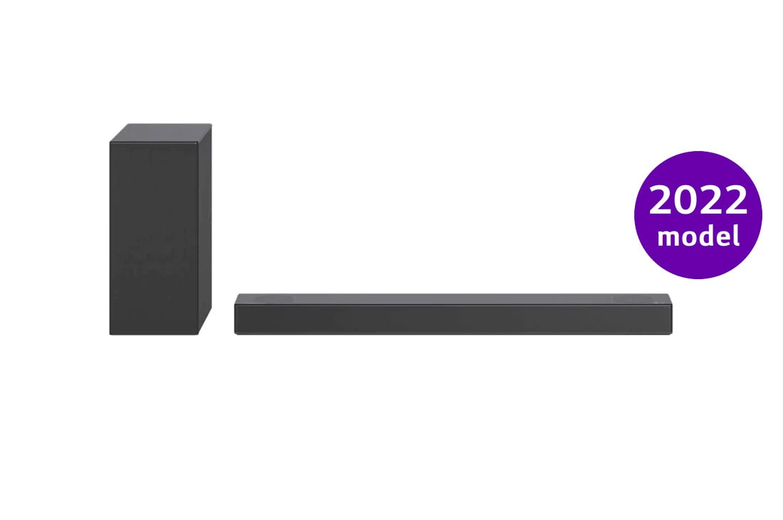 LG Soundbar S65Q, skats no priek?puses uz aizmugures ska?runi, S65Q