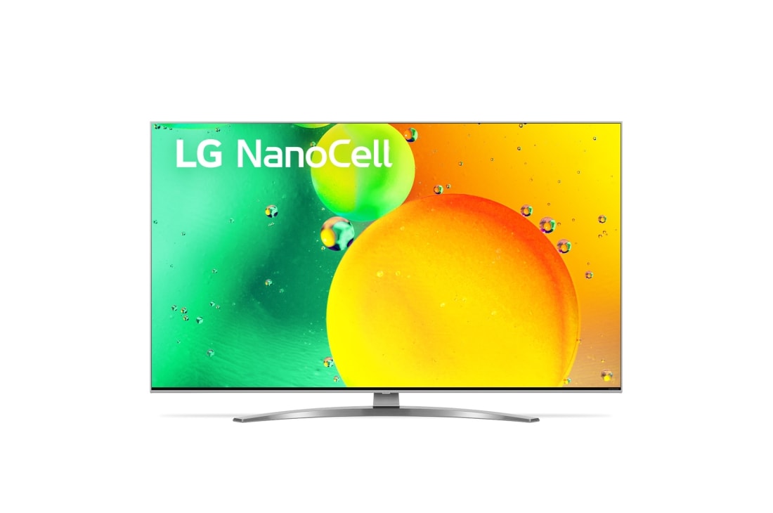LG 50 collu NanoCell 4K televizors ar α7 procesoru un Dolby Atmos, Skats no priek?puses uz LG NanoCell televizoru, 50NANO783QA