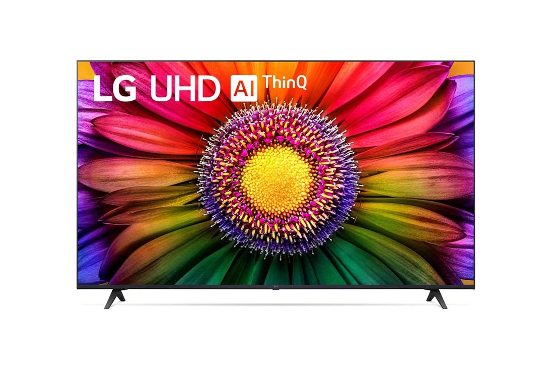 LG UHD UR80 50 collu 4K Smart TV 2023, Skats no priek?puses uz LG UHD televizoru, 50UR80003LJ