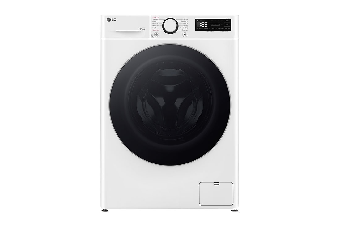 LG ?aura ve?as ma?īna ar ?āvētāju 9/5 kg | AIDD | V9 sērija A/E | Dzi?ums 47.5 cm I Balta | Turbowash360 | Steam | F2DR509S1W, Front view, F2DR509S1W