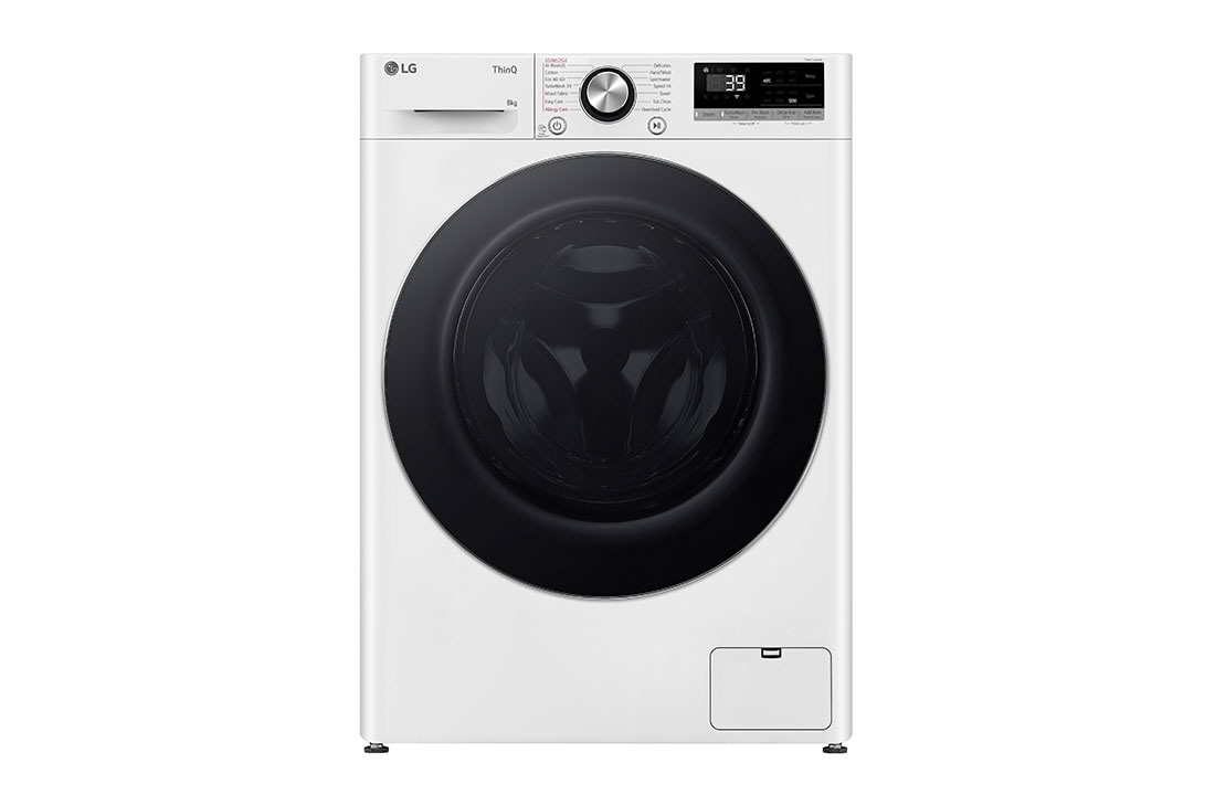 LG ?aura ve?as ma?īna 8kg | AIDD | R7 sērija A–10% | Dzi?ums 47.5 cm I Balta | Turbowash360 | Steam | WiFi | F2WR708S3W, Front view, F2WR708S3W