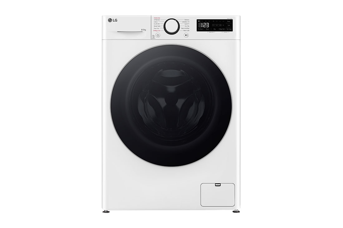 LG ?aura ve?as ma?īna ar ?āvētāju 8/5 kg | AIDD | R5 sērija | A-10%/E | Dzi?ums 47.5 cm | Balta | Turbowash360 | Steam | F2DR508S1W, Front view, F2DR508S1W