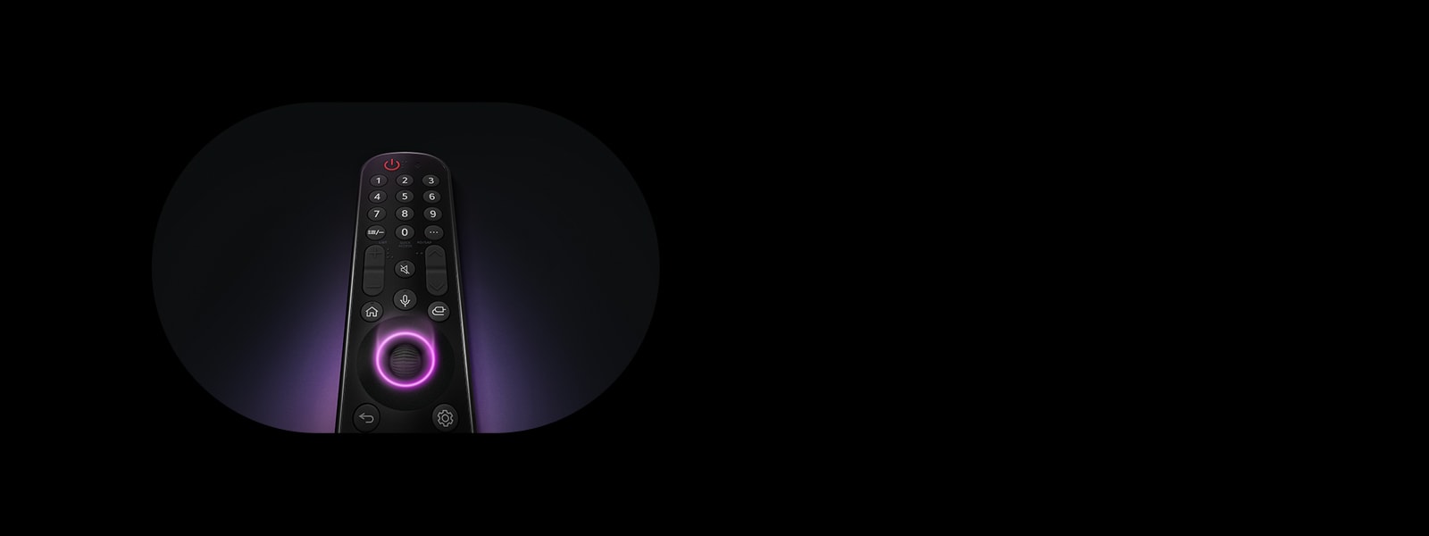 Frigj?r deg fra begrensningene til gammeldagse knapper. LG Magic Remote l?ser opp all den smarte funksjonaliteten til din LG TV med et klikk, rull eller stemmen din.