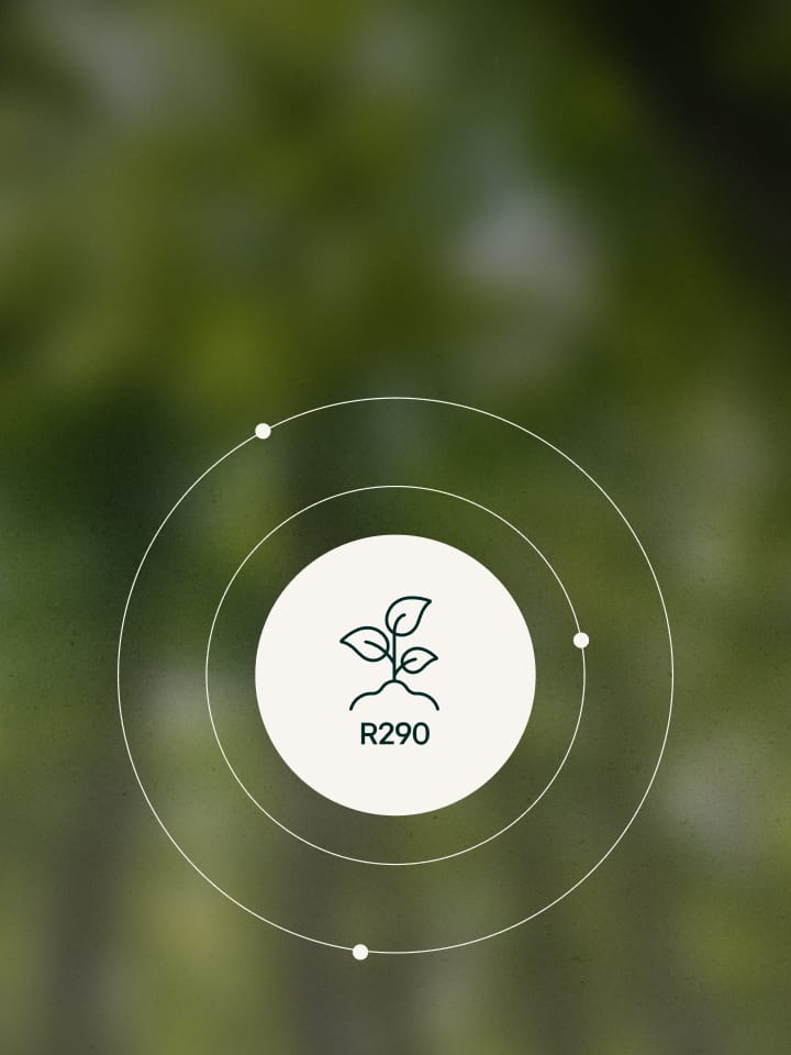 Denne t?rketrommelen bruker R290 Refrigerant, som har lavere innvirkning enn R134a.
