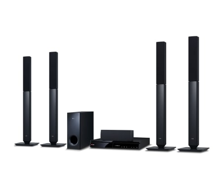 LG 5,1-kanals 3D hjemmekinosystem. SMART Blu-ray med DLNA. Tallboy bak- og fronth?yttalere. 5 sekunders oppstart., BH6530TN