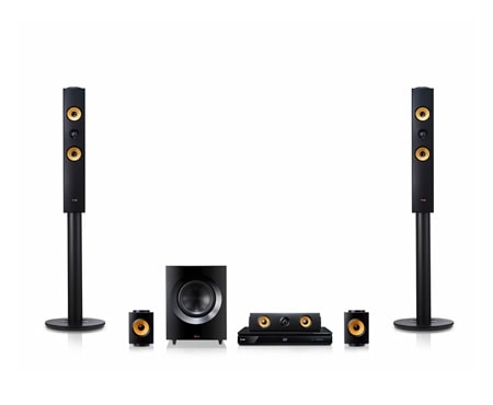 LG 5,1-KANALS 3D HJEMMEKINOSYSTEM. KRAFTIGE 1200 W H?YTTALERE MED ARAMIDMEMBRAN. EKSTRA SMART BLU-RAY MED NETTLESER, WI-FI, DLNA, PRIVATE SOUND, 4K OPPSKALERING OG 3D-ST?TTE. 5 SEKUNDERS OPPSTART. TALLBOY FRONTH?YTTALERE., BH7440P