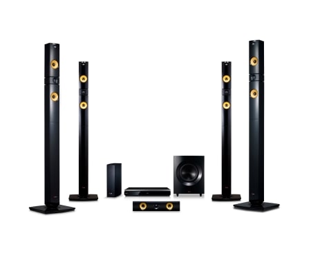 LG 9,1-kanals hjemmekinosystem med tr?dl?se bakh?yttalere. Kraftige 1460 W h?yttalere med aramidmembran. Ekstra SMART Blu-ray med nettleser, Wi-Fi, DLNA, Private Sound, 4K oppskalering og 3D-st?tte. 5 sekunders oppstart. Tallboy front- og bakh?yttalere., BH9530TWN