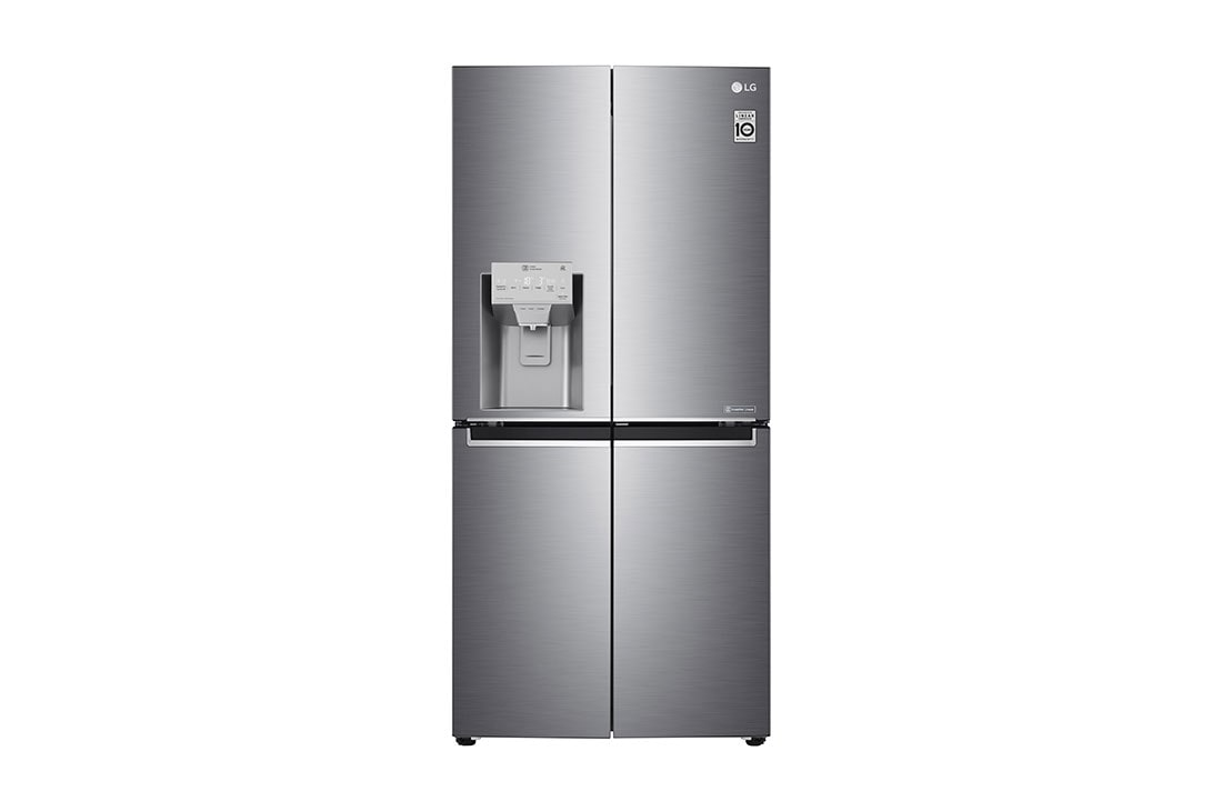 LG 508L Door in Door French Door (Shiny Steel) - Energiklasse F, Vann/isdispenser med vanntilkobling og Smart Diagnosis? med Wi-Fi, GMJ844PZKV