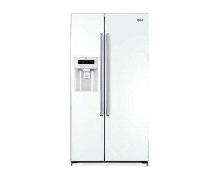 LG  klassifisert side-by-side-skap med automatisk avriming og Non Plumbing isdispenser (nettovolum 508 liter), GS3159SWHV