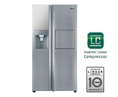 LG klassifisert side-by-side-skap – automatisk avriming, stor kapasitet og vann- og isdispenser (nettovol. 614 l), GS9166AVJZ2