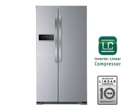 LG side-by-side-skap med automatisk avriming (nettovolum 532 liter), GSB325NSQV