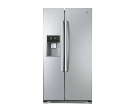 LG Side-by-side-skap med automatisk avriming og dispenser for vann og is (508 liter), GW-L207FLQK