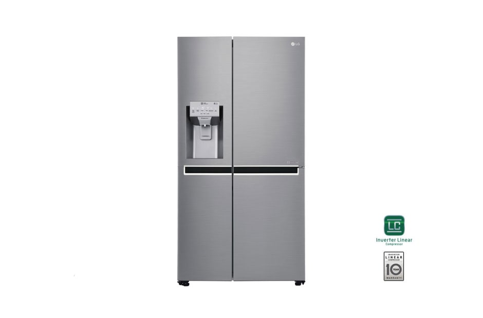 LG 625L Side by Side (Shiny Steel) - Energiklasse F, Vann/isdispenser uten vanntilkobling og Smart Diagnosis? med Wi-Fi, GSL961PZUZ