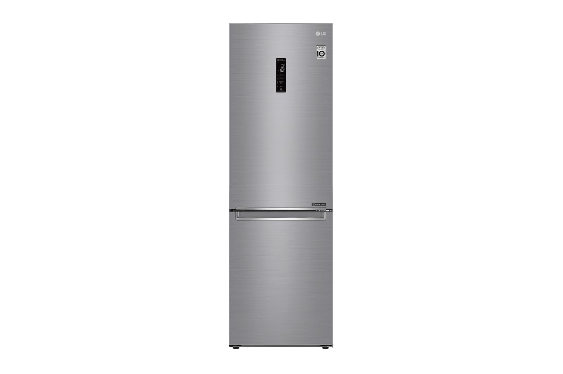 LG 1.86M 341L Kombiskap(Shiny Steel) - Energiklasse E, Door Cooling? og Smart Diagnosis? med Wi-Fi, GBB71PZDZN