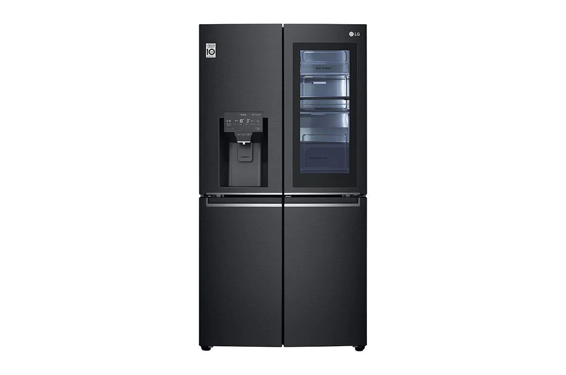 LG 638L InstaView Door in Door French Door (Matte Black) - Energiklasse F, Vand-/isdispenser med vandtilkobling, og Smart Diagnosis? med Wi-Fi, GMX945MC9F, GMX945MC9F