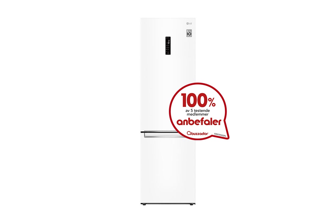 LG 2.03M 384L Kombiskap(Hvit) - Energiklasse E, Door Cooling? og Smart Diagnosis? med Wi-Fi, GBB72SWDMN