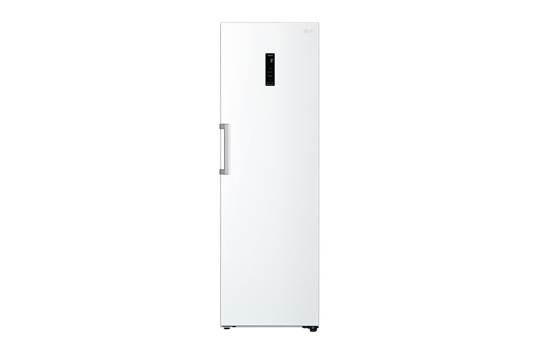 LG 386L Frittst?ende kj?leskap (Hvit) - Energiklasse E, Door Cooling?, LINEARCooling?, Moist Balance Crisper ?,  Smart Diagnosis? med Wi-Fi, Front, GLE51SWGSZ