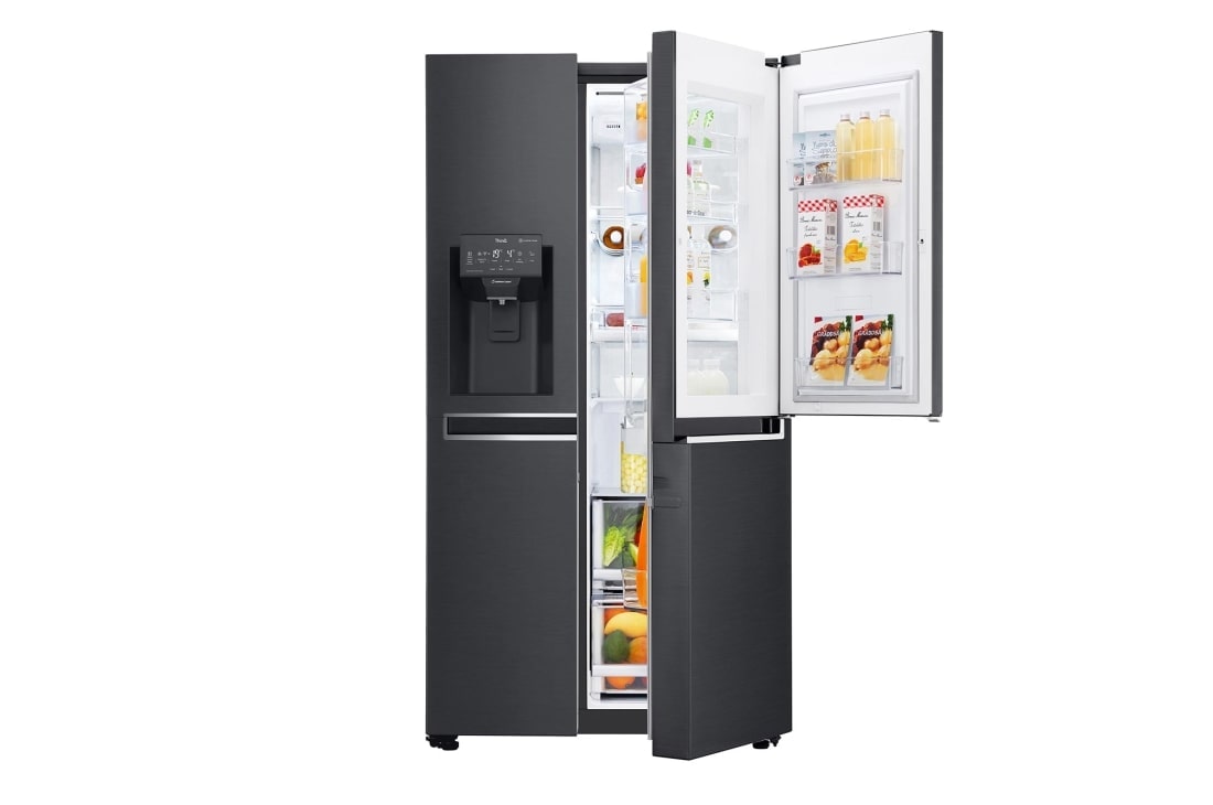 LG 625L Door in Door? Side by Side (Matte Black) - Energiklasse E, Vann/isdispenser uten vanntilkobling og Smart Diagnosis? med Wi-Fi, GSJ961MCCZ, GSJ961MCCZ