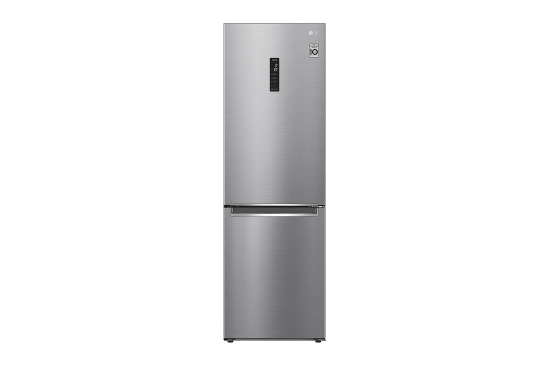 LG 1.86M 341L Kombiskap(Shiny Steel) - Energiklasse D, Door Cooling? og Smart Diagnosis? med Wi-Fi, GBB71PZUGN