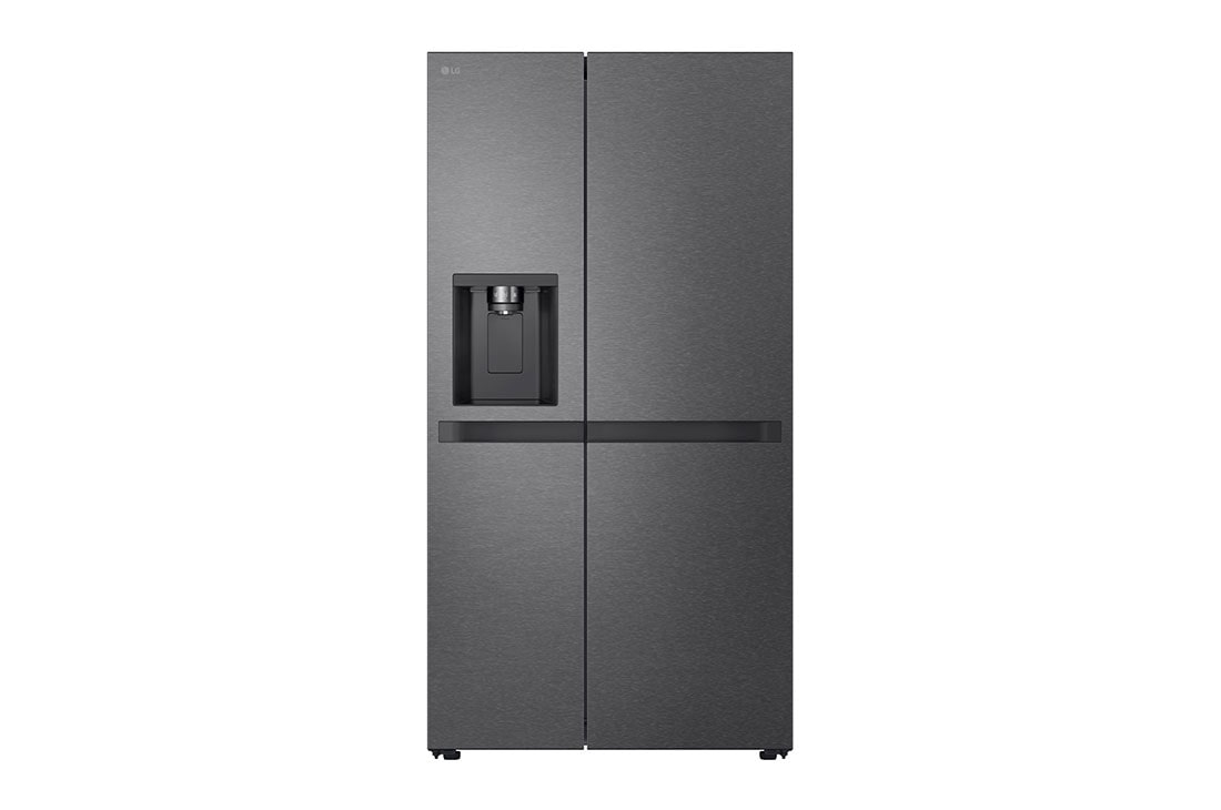 LG 638L Side by Side (Matte Black), Energiklasse E, Vann/isdispenser med vanntilkobling, Smart Diagnosis?, Front View, GSLC40EPPE
