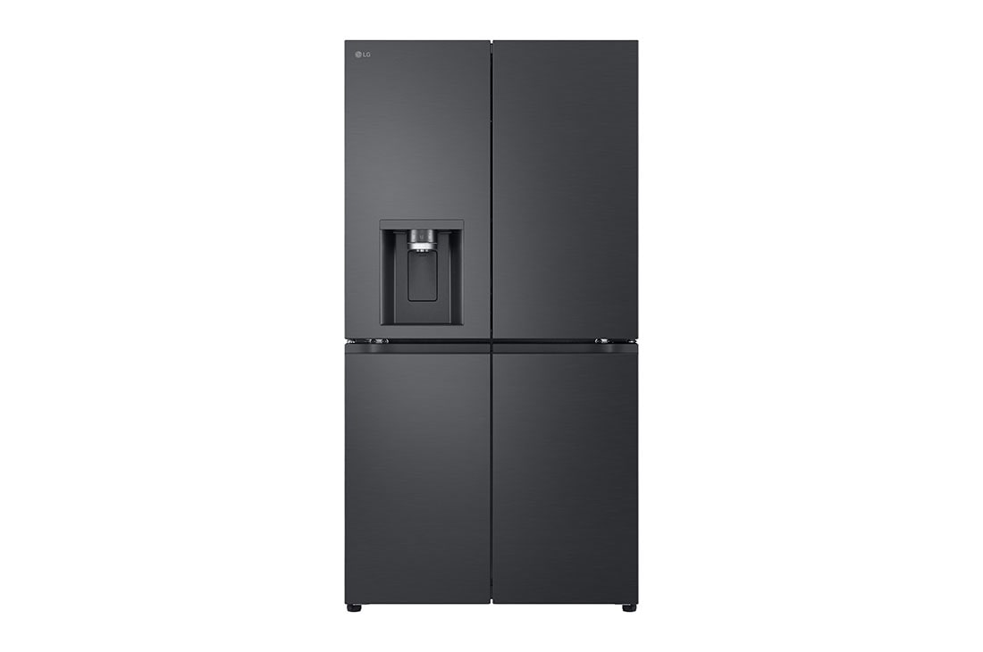 LG 641L French Door Side-by-Side  (Essence Black) - Energiklasse E, Vann/isdispenser med vanntilkobling, Smart Diagnosis? med Wi-Fi, front view, GML960EVBE