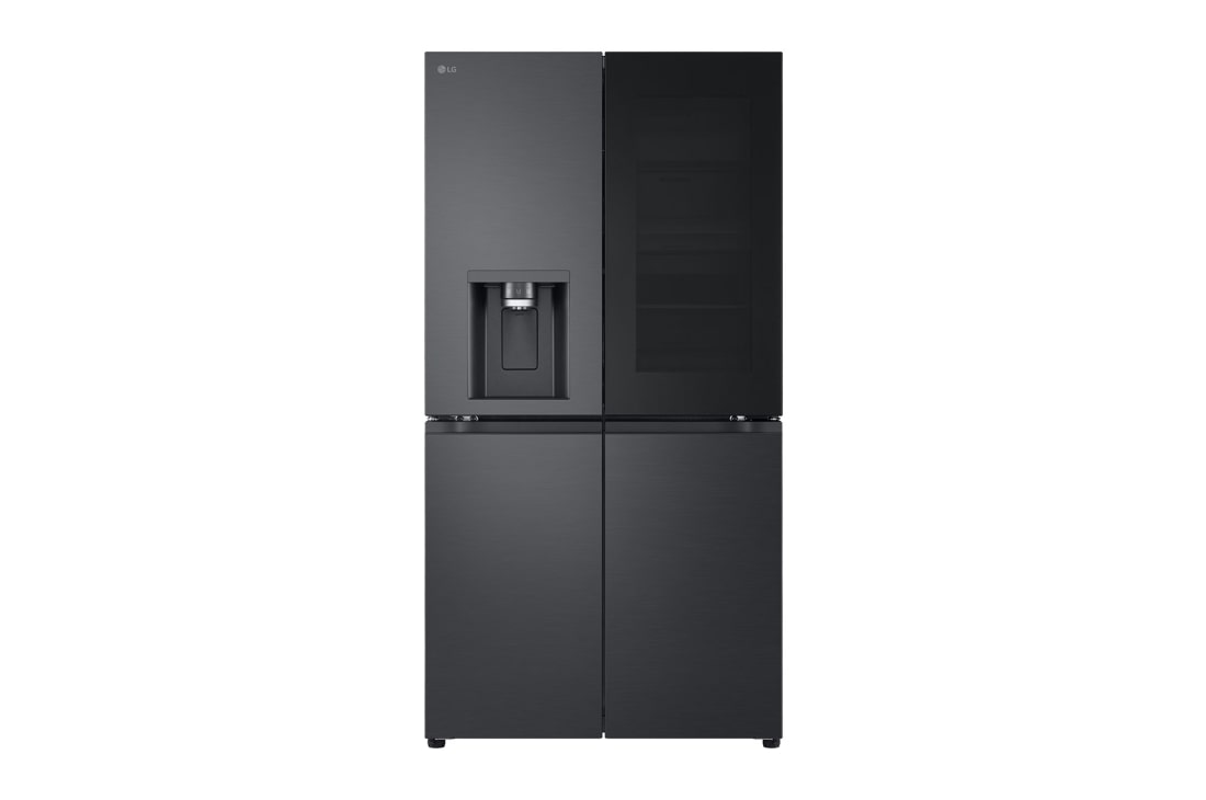 LG 638L InstaView Craft Ice French Door Side-by-Side (Essence Black Steel) - Energiklasse E, Vann/isdispenser med vanntilkobling, Smart Diagnosis? med Wi-Fi, front light off, GMG960EVEE