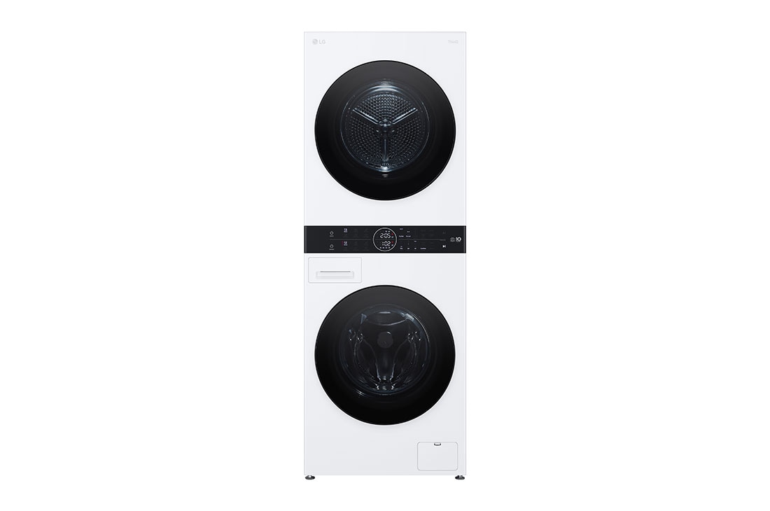 LG 12 kg / 10 kg WashTower(Vit) - Energiklass A/A+++, Steam, TurboWash?360, AI DD?, Dual Inverter Heatpump?, Front, WT1210WWF