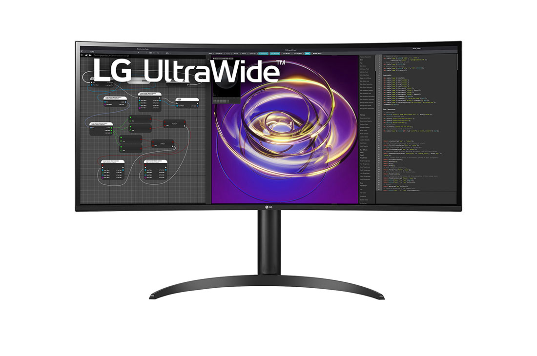 LG 34'' 21:9 Curved UltraWide? QHD (3440 x 1440) skjerm, pohled zep?edu, 34WP85CN-B