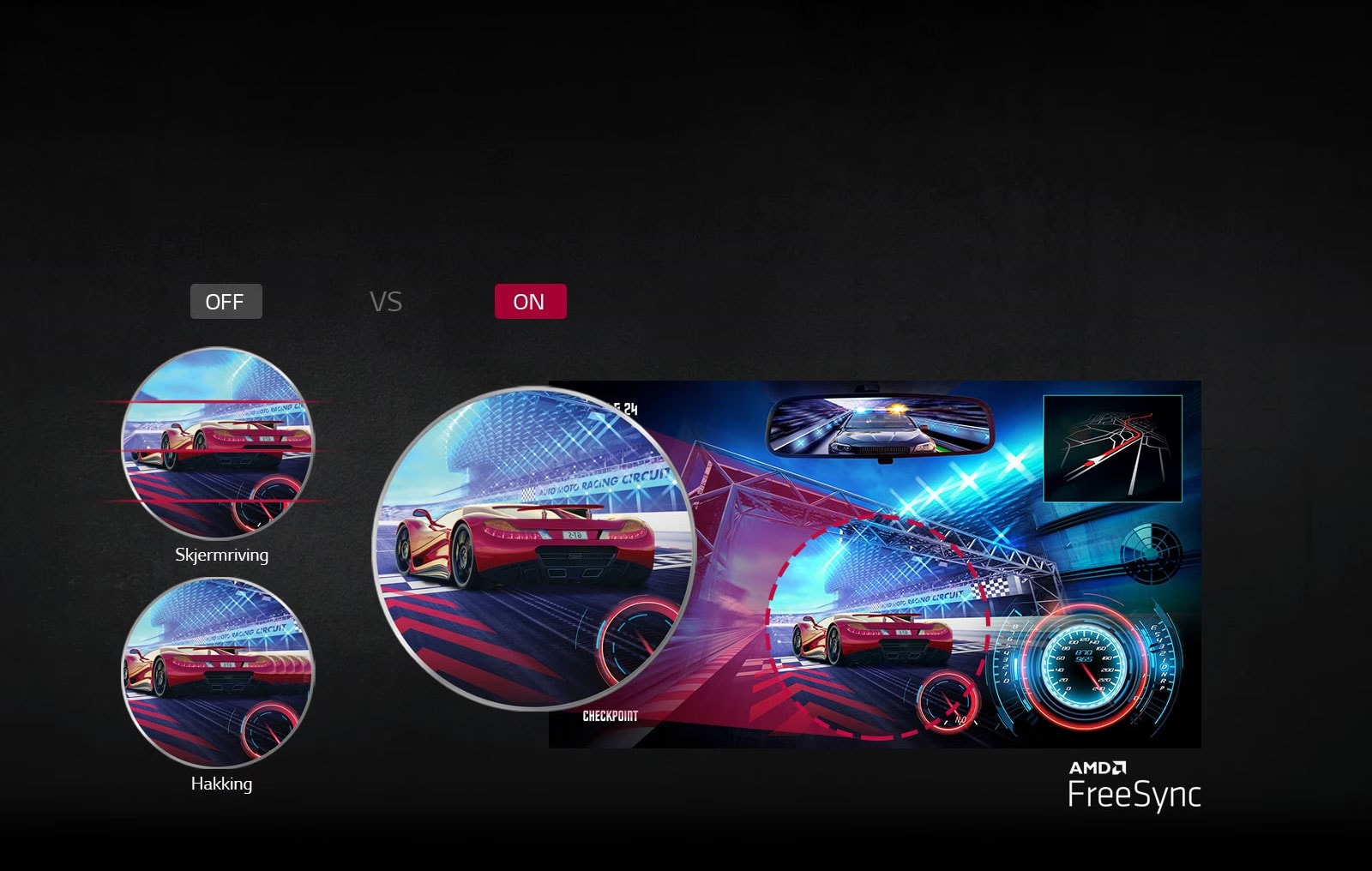 rivende og hakkende skjerm uten FreeSync versus klar skjerm med AMD FreeSync?