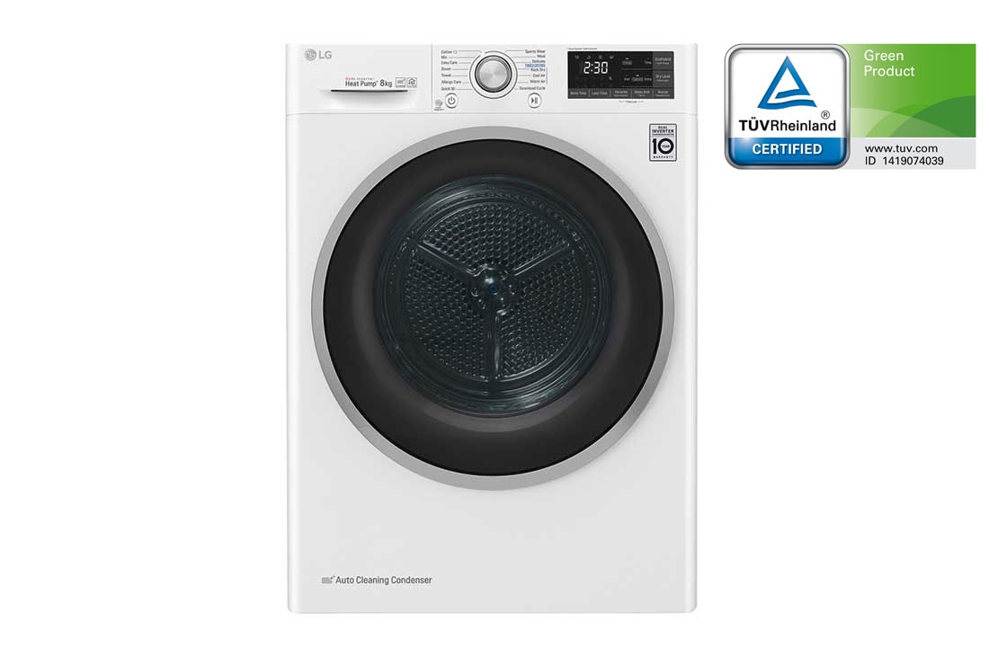 LG 8-kg DUAL Inverter Heat Pump? T?rketrommel med Eco Hybrid?og Varmepumpeteknologi , S0RC308N1W9