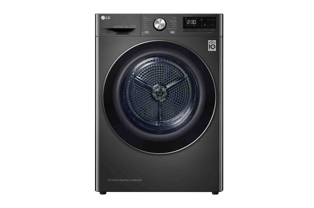 LG Sort 9-kg DUAL Inverter Heat Pump? T?rketrommel med Eco Hybrid?og Varmepumpeteknologi , RV9DN902B