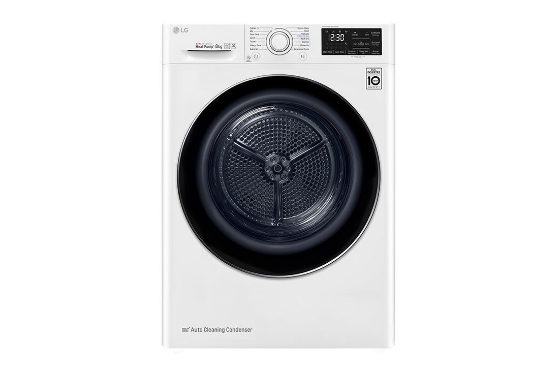 LG 8-kg DUAL Inverter Heat Pump? T?rketrommel med Eco Hybrid?og Varmepumpeteknologi , FDRC308N2W9, FDRC308N2W9