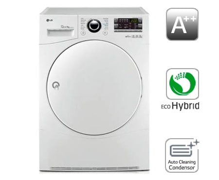 LG 9(8,7)KG ECO HYBRID T?RKETROMMEL MED VARMEPUMPETEKNOLOGI, RC8055AP1Z