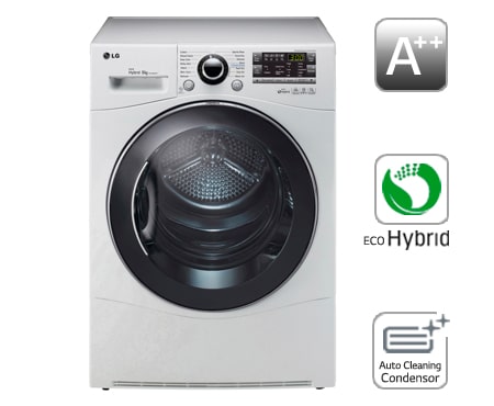 LG 8-KG ECO HYBRID T?RKETROMMEL MED VARMEPUMPETEKNOLOGI, RC8055AP3Z