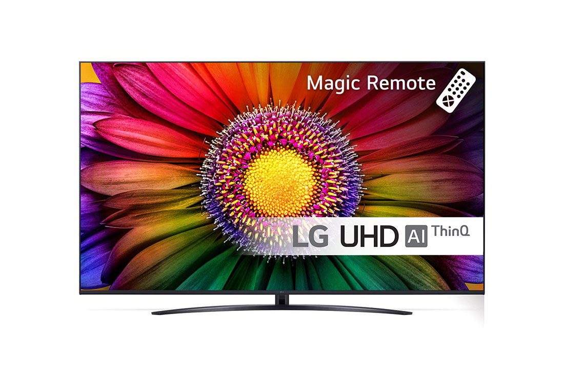 LG 86'' UHD UR81 - 4K TV (2023), LG UHD TV sett forfra, 86UR81006LA