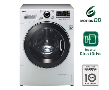 LG Vaskemaskin/t?rketrommel p? 1–9 kg med Steam 6 Motion Direct Drive og energiklasse A+++ (A), F14A8RDS