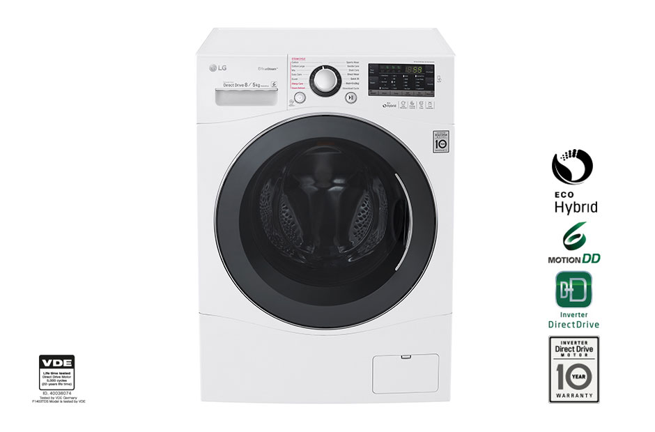 LG 1-8 kg / 1-5 kg True Steam? 6 Motion Direct Drive vask/t?rkmaskin, F14A8YD2