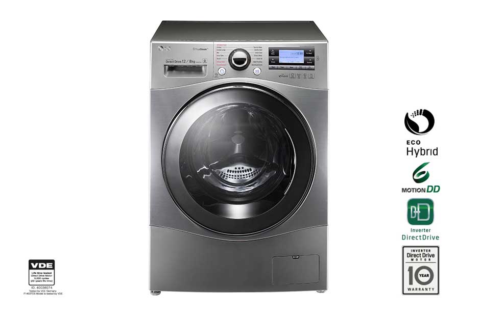 LG 1-12 kg / 1-8 kg True Steam? 6 Motion Direct Drive vask/t?rk maskin, NFC, FH695BDH6N