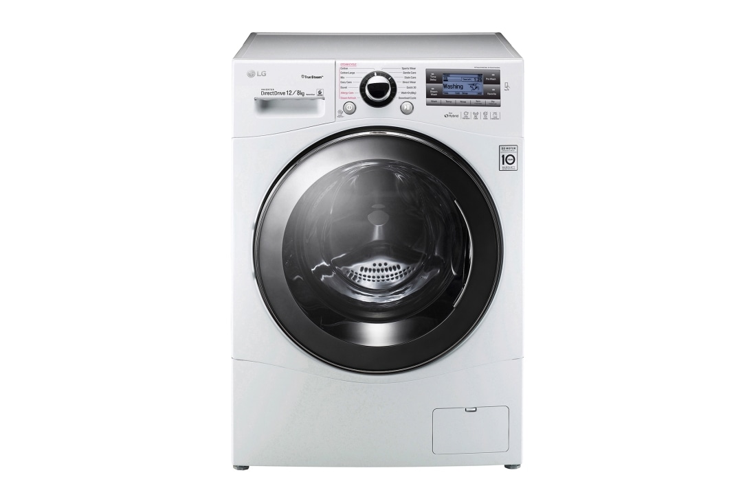 LG 1-12 kg / 1-8 kg True Steam? 6 Motion Direct Drive vask/t?rk maskin, FH128TWH
