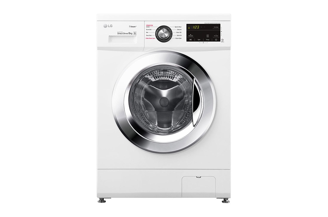 LG 8 kg Vaskemaskin(Hvit) - Energiklasse D, 6 Motion Direct Drive, Steam?, Smart Diagnosis, FM20T0S2E