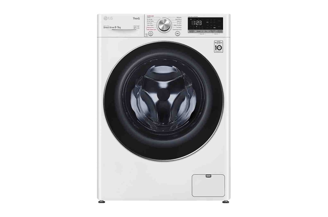 LG 9 kg / 5 kg Kombinert vaskemaskin/t?rketrommel(Hvit) - Steam, Energiklasse E, AI DD?, Smart Diagnosis? med Wi-Fi, CV40V5S2E