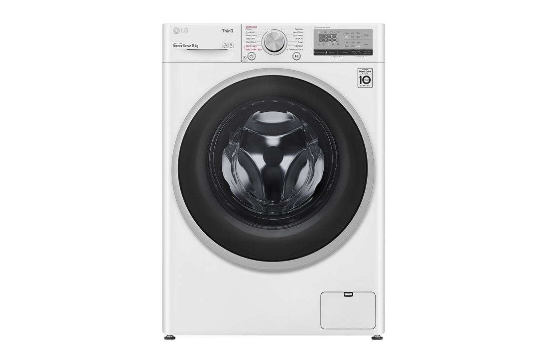 LG  8 kg Vaskemaskin(Hvit) - Energiklasse D, AI DD?, Smart Diagnosis? med Wi-Fi, W4WV408S1W