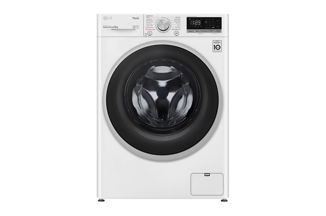 LG 8 kg Vaskemaskin(Hvit) - Steam, Energiklasse D, AI DD?, Smart Diagnosis? med Wi-Fi, K4WV408S1W