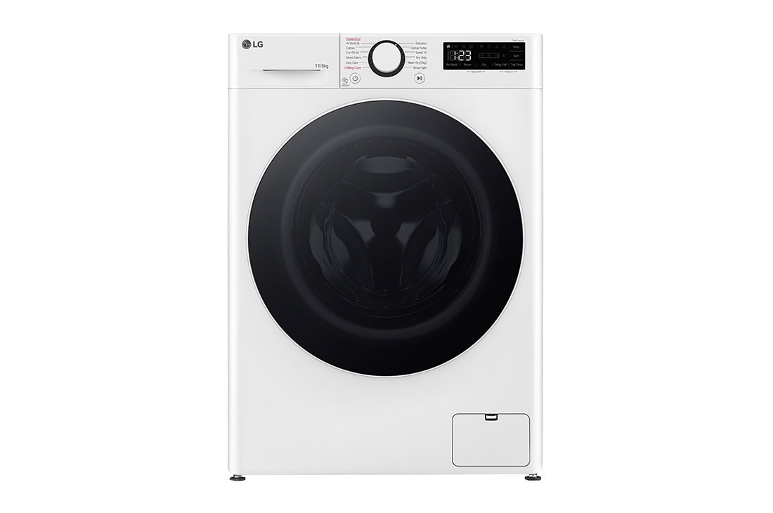LG 11 kg / 6 kg Kombinert vaskemaskin/t?rketrommel(Hvit) - Steam, Energiklasse A/D, AI DD?, Smart Diagnosis?, Front, F4Y5ERP0W